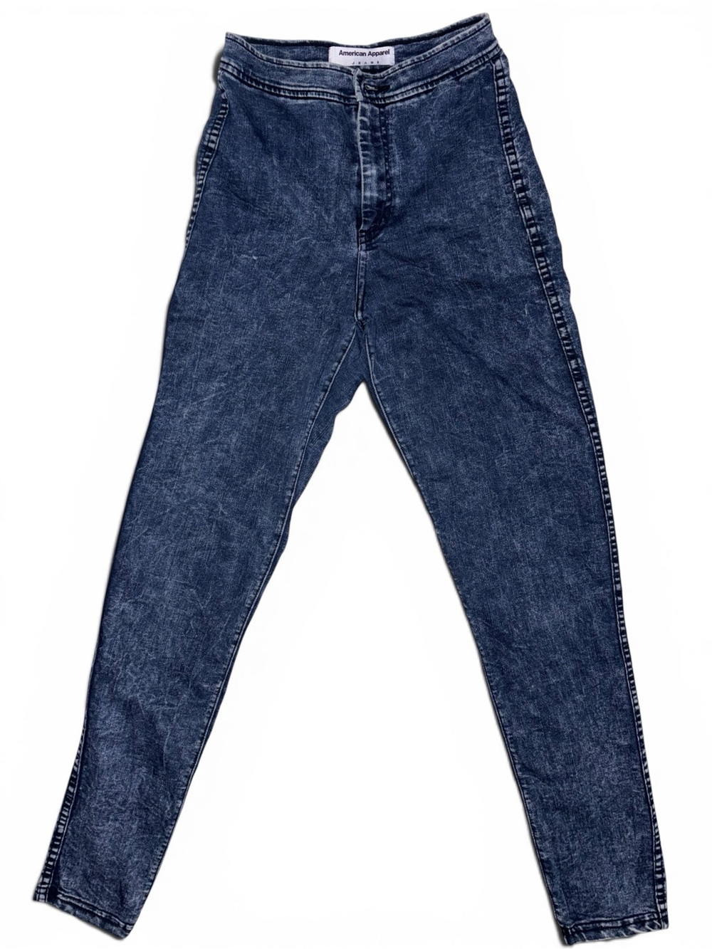 American Apparel Washed Blue High-Rise Jeans - Picture 1 of 5